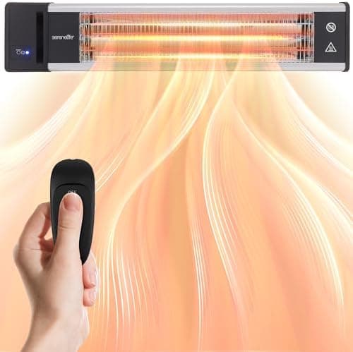 SereneLife Infrared Patio Heater, 1500W, IP65 Approved, Odorless…
