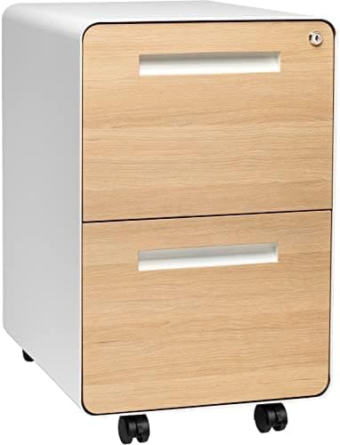 Laura Davidson Furniture Stockpile 2 Drawer Mobile File Cabinet with Lock - Under Desk Metal Filing…