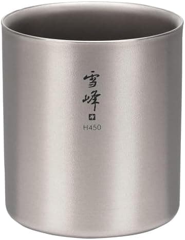 Snow Peak Titanium H450 Stacking Mug, TW-122, Premium Titanium, Made in Japan, Ultralight for Camping…