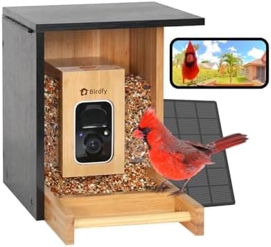 Birdfy Smart Bird Feeder with Camera, High-End Bamboo, Solar Powered, 2K HD Live Stream, Auto Capture Birds & Notify in Time, AI…