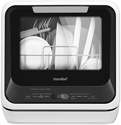 COMFEE' Portable Mini Dishwasher Countertop with 1.32Gal Built-in…