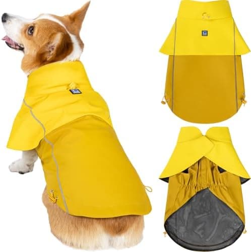 LOWRIDER Dog Raincoat- Adjustable Waterproof, Windproof, and Lightweight All Weather Rain Jacket and Poncho with Reflective…