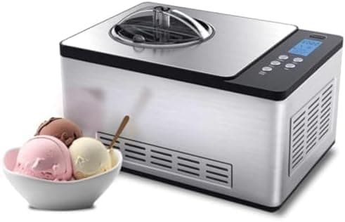 Whynter Ice Cream Maker Machine Automatic 2.1 Qt. with Built-In Compressor, LCD Digital Display & Timer, No Pre-Freezing…