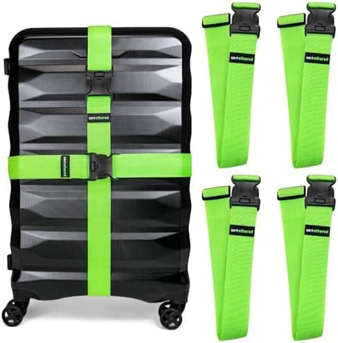 Untethered Untethered Luggage Straps | TSA-Approved Suitcase Belts with Heavy-Duty Buckles. Secure…