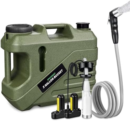 SPACEREST Portable Shower for Camping with Integrated Design – Spill-Resistant, Electric Camping Shower, 5-Gallon Food-Grade…