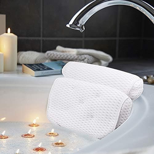 AmazeFan Bath Pillow, Bathtub Spa Pillow with 4D Air Mesh Technology and 7 Suction Cups, Helps Support Head, Back, Shoulder and…