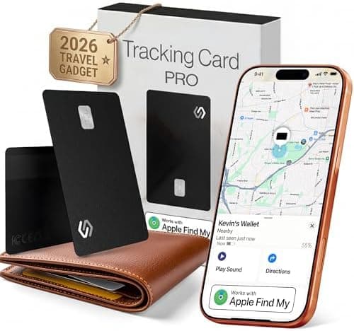 SPOTMINDERS Apple MFi Certified Wallet Tracker PRO Works with Apple Find My IP68 Rechargeable Tracking Card for Wallet Luggage…