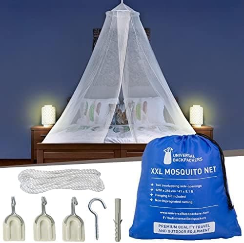 Mosquito Net for Single to King-Sized Beds – 2 Openings or Fully-Enclosed Bed Canopy – Conical Design for Decoration or Travel –…