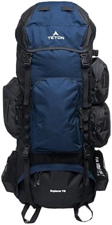 Teton 75L Explorer Internal Frame Backpack for Hiking, Camping…