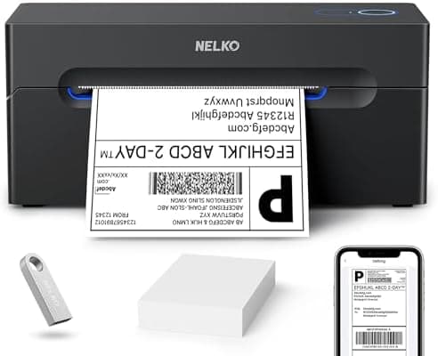 Nelko Bluetooth Thermal Shipping Label Printer, Wireless 4x6 Shipping Label Printer for Shipping Packages, Support Android…