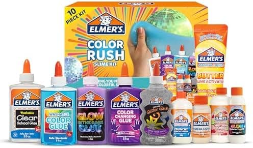 Elmer's Color Rush Slime Kit, Includes Liquid Glue, Activator, Makes Color Changing, Glow in The Dark, Butter…
