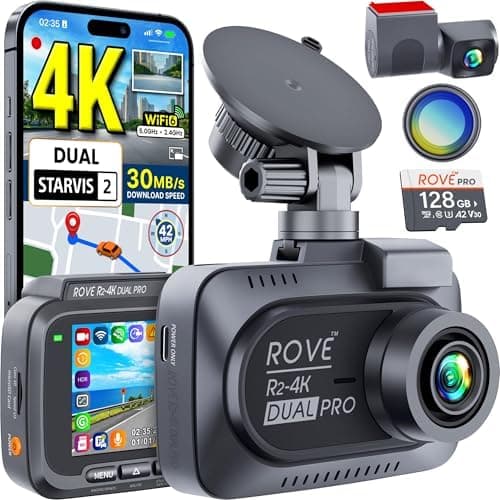 ROVE R2-4K Dual PRO Dash Cam Front and Rear, 4K+2K Dash Camera for Cars, Dual STARVIS 2 IMX678 + IMX675…