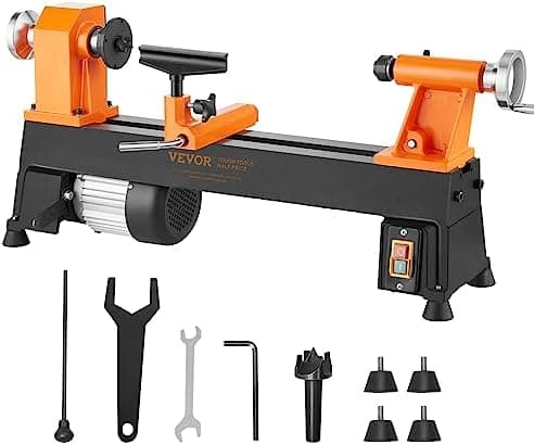 VEVOR Benchtop Wood Lathe, 10 in x 18 in, 0.5 HP 370W Power Wood Turning Lathe Machine, 5 Variable Speeds 780/1320/1920/2640/3840…