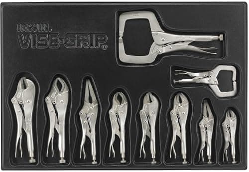 IRWIN Tools VISE-GRIP Original Locking Tool Set with Tray, 10 Piece, 1078TRAY
