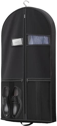 Lazebox Lazebox 43" Travel Garment Bag with Accessories Zipper Pocket, Heavy Duty Suit Bag for Suits, Tuxedos, Dresses, Coats…