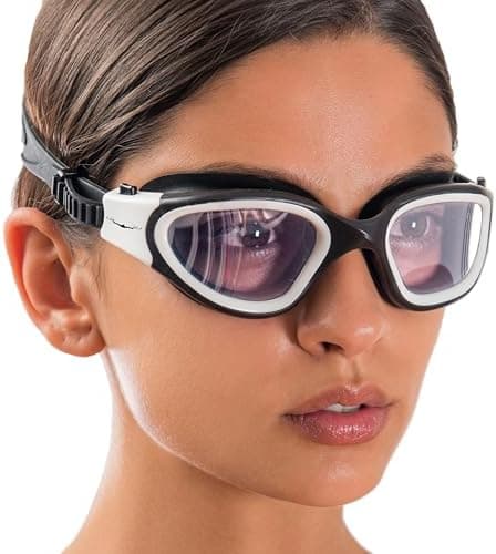 AqtivAqua Swimming Goggles, DX Wide View Swim Goggles for Adult Men Women, Anti Fog No Leaking
