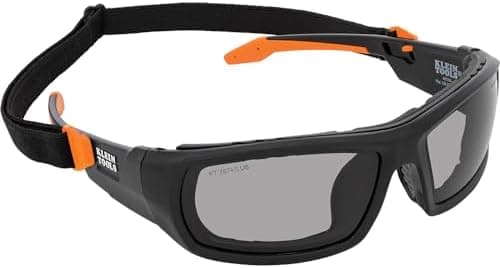 Klein Tools 60471 Safety Glasses, ANSI Z87.1+ Pro Full Frame Gasket Safety Glasses, Gray Lens, UV Protection, Anti-Fog, Scratch…