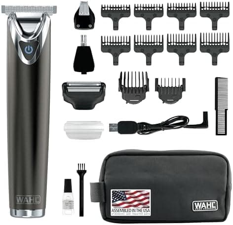 WAHL USA Stainless Steel Lithium Ion 2.0+ Slate Beard Trimmer for Men…
