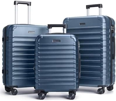 LIGHT FLIGHT Luggage Sets, 3 Piece Durable Suitcase Set with Spinner Wheels, 3 Pcs Hard Shell Lightweight Luggage with TSA Lock…