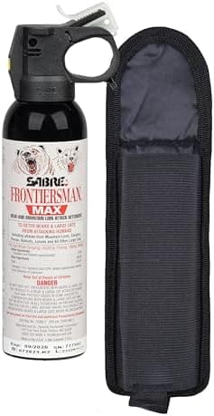 SABRE Frontiersman MAX 7.9 fl oz. Bear & Mountain Lion Attack Deterrent, Up to 40 ft Range, Contains 2% Major…