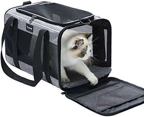 Vceoa 17.5x11x11 Inches Cat, Dog Carrier for Pets Up to 16 Lbs, Soft-Sided Cat Bag Animal Carriers Travel Puppy Carry As a Toy of…
