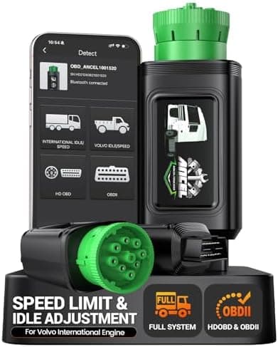 ANCEL HD210 Heavy Duty Truck Scanner, Speed Limit & Idle Adjust for…