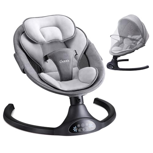 LAREX Baby Swing Infant Swing Electric Toddler Baby Rocker Portable for Newborn Boy Girl, 5 Sway Speeds with Remote Control, 10…