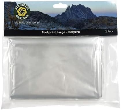 Six Moon Designs Polycro Footprint - Large Ultralight Tent Ground Cloth 2-Pack - Protective Polyolefin Groundsheet for 2 Person…