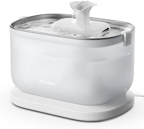 PETLIBRO Cat Water Fountain Stainless Steel Tray, Wireless Pump Cat Fountain, Ultra Quiet Pet Water Fountain, 2.5L Automatic…