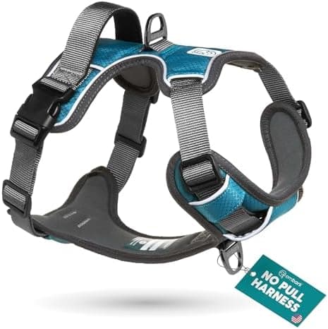 Embark Adventure No-Pull Large Dog Harness – Reflective Trim, Military-Grade Nylon, Front Clip with Gel-Lined Handle