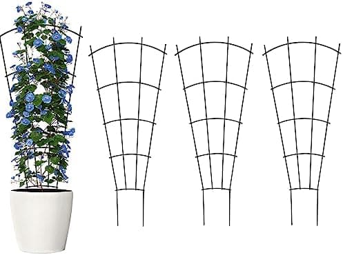 Thealyn 4 Pack 32" Metal Plant Trellis for Pots & Garden Beds, Rustproof Support for Indoor Outdoor…