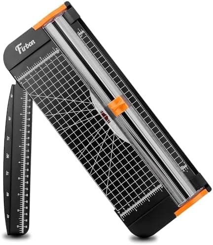 Firbon A4 Paper Cutter 12 Inch Titanium Paper Trimmer Scrapbooking Tool with Automatic Security Safeguard and…