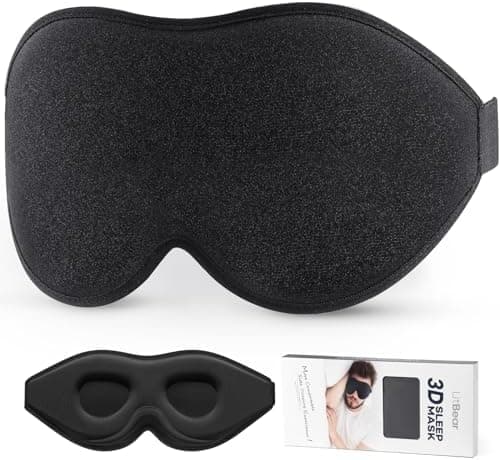 LitBear Sleep Mask for Side Sleeper Women Men, Eye Mask for Sleeping Light Blocking, 3D Contoured Cup…