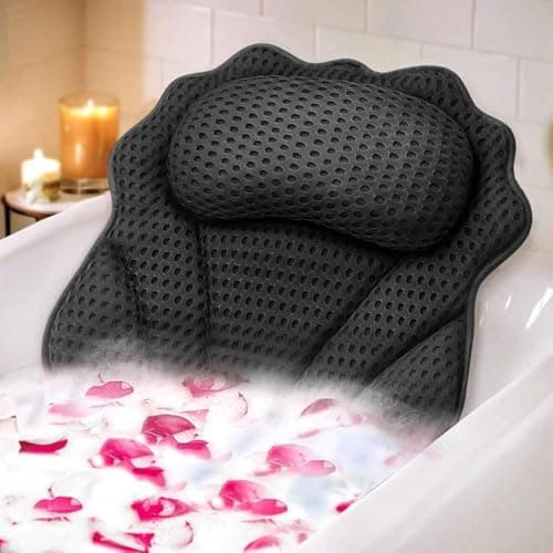 Bath Pillow RUVINCE Ergonomic Luxury Bathtub Pillow with Head,Neck, Shoulder and Back Support, 4D Bath…