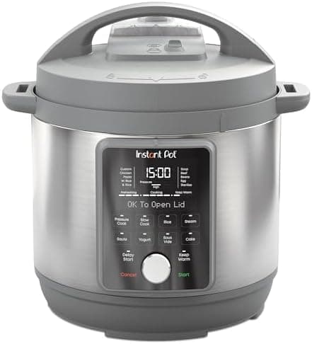 Instant Pot, 8-Quart Whisper Quiet 9-in-1 Electric Pressure Cooker, Slow Rice Cooker, Steamer, Sauté, Yogurt Maker, Warmer &…