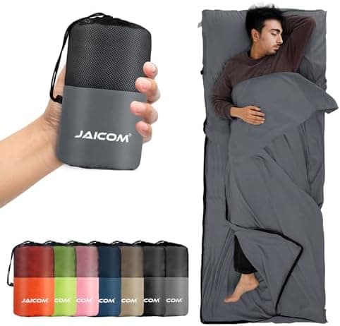 JAICOM Sleeping Bag Liner, Travel Sheets & Adult Sleep Sack, Ultralight and Portable Summer Sleeping Bag - Ideal for Backpacking…