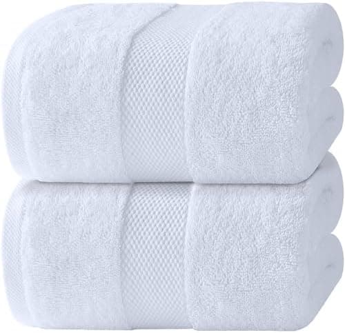 White Classic Luxury Bath Sheets Towels for Adults Extra Large 35x70 Inch - 700 GSM Turkish Cotton, Highly Absorbent | Hotel…