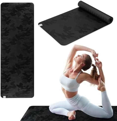 Gaiam Dry-Grip Yoga Mat - 5mm Thick Non-Slip Exercise & Fitness Mat for Standard or Hot Yoga, Pilates and Floor Workouts…