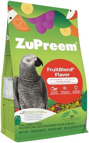 ZuPreem FruitBlend Bird Pellets, Daily Bird Food for Parrot, Conure, Caique, African Grey, Eclectus, Small Cockatoo, Core…