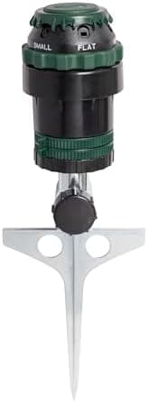 Orbit H2O-Six Gear-Drive Sprinkler on Metal T-Spike - Customizable Lawn Watering Coverage - Multi-Pattern Rotating Head with…