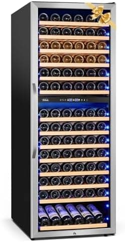 24 Inch Wine Cooler Fridge Dual Zone, Professional Large Capacity High Wine Refrigerator with…