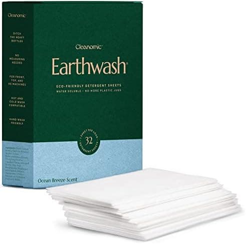 earthwash Laundry Sheets, Ocean Breeze (32 Loads), The Perfect Hypoallergenic Plastic Free Detergent Strips, Ideal for…