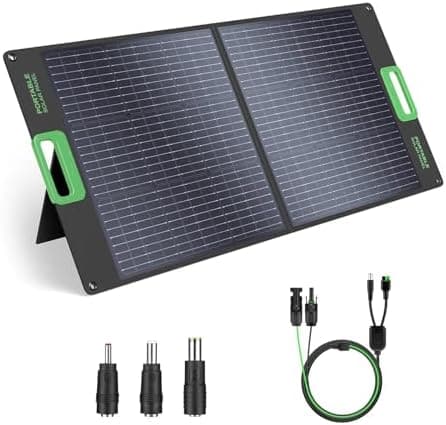 100W Portable Solar Panel for Power Station Generator, 20V Foldable Solar Cell Solar Charger with High-Efficiency Battery Charger…
