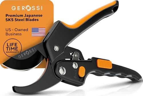 Ratchet Pruning Shears for Gardening Heavy Duty - Increases Cutting Power 3x - Perfect Ratchet Pruners for Weak Hands &…