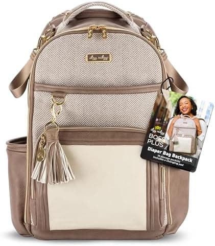 Itzy Ritzy Diaper Bag Backpack – Large Capacity Boss Plus Baby Backpack Diaper Bag Featuring 19 Pockets, Changing Pad, Stroller…