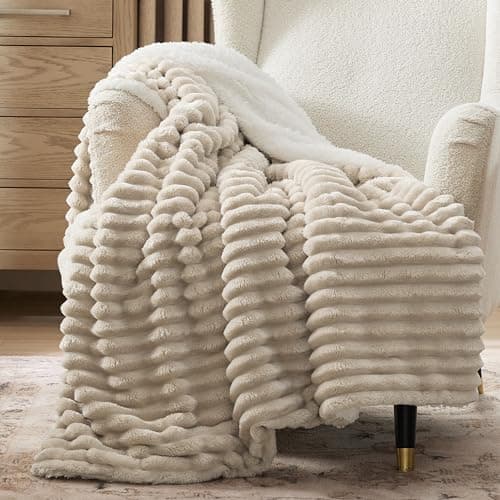 Bedsure Sherpa Throw Blanket for Couch - Super Soft, Comfort Cozy Fleece Thick Warm Blanket for Women, GentleSoft Plush & Fluffy…