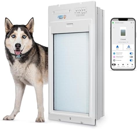 Power Pet Roll Up - Dependable Smart Dog Door, Automatic Pet Collar Operation with or Without App-High Security, Safe, Air Tight…