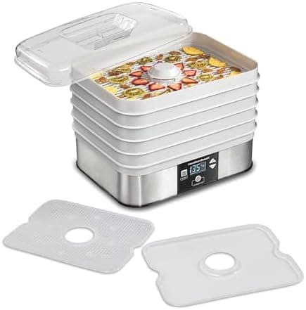 Hamilton Beach Digital Food Dehydrator for Fruit and Jerky, Vegetables and More, 5 Trays, Adjustable…