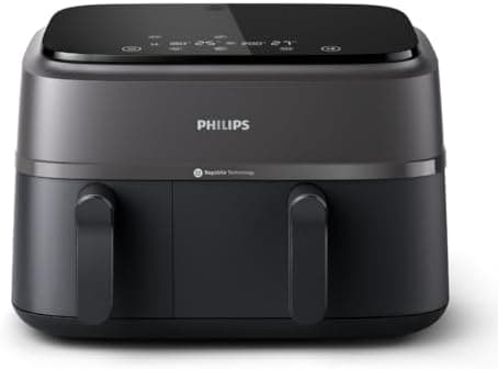 Philips Dual Basket Air Fryer - Healthy, Fast, and Versatile Cooking, 9.5QT Capacity, Touchscreen, 2-Drawer…