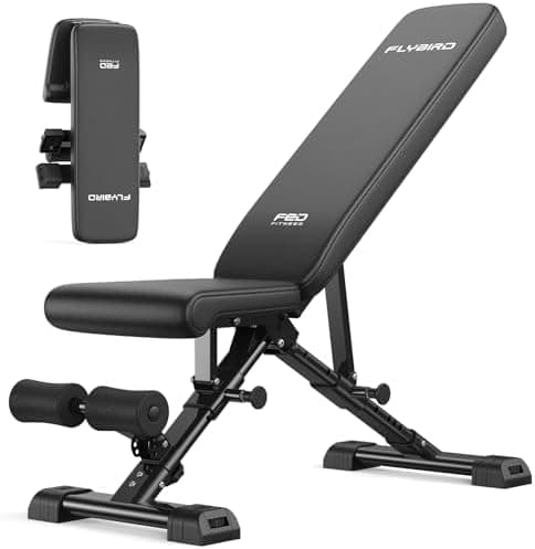 FLYBIRD WB5 Weight Bench, ASTM-Certified 800LBS Adjustable Weight Bench Workout Bench Foldable for…